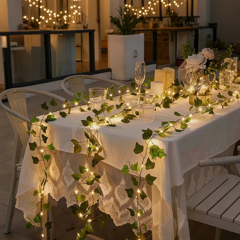 Leaf Garland with Lights, view 15