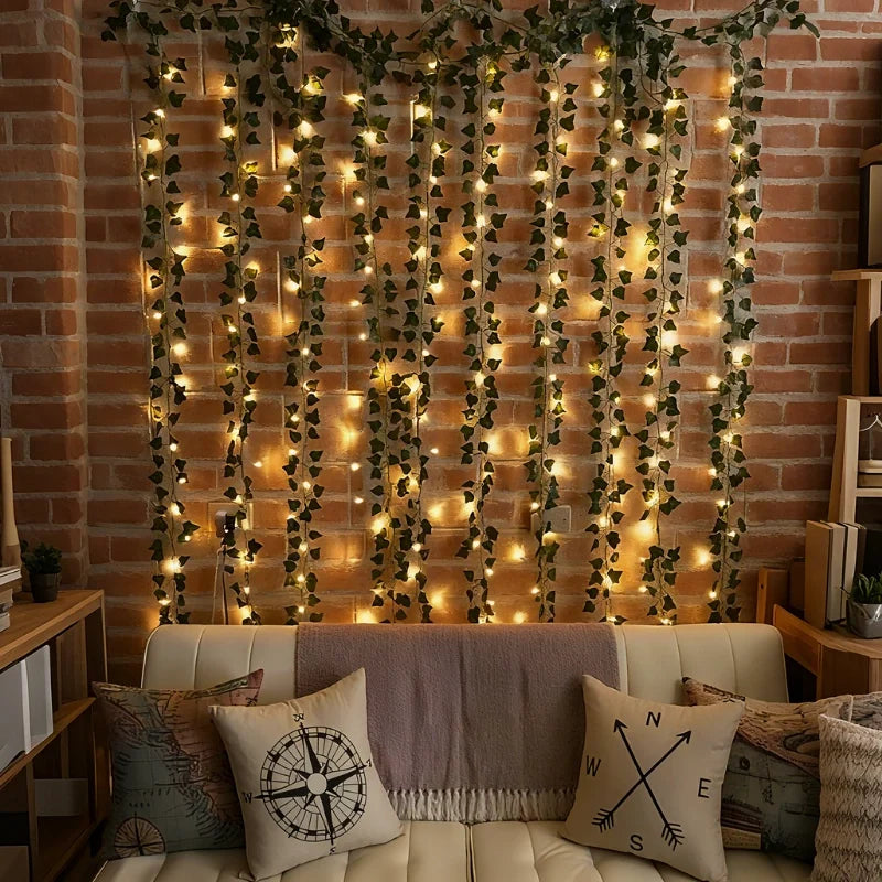 Leaf Garland with Lights, view 16