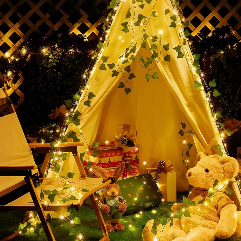 Leaf Garland with Lights, view 17