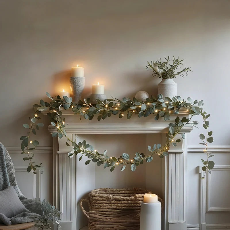Leaf Garland with Lights, view 3