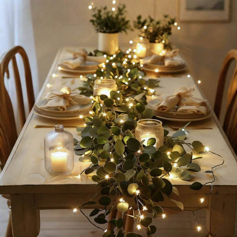 Leaf Garland with Lights, view 4