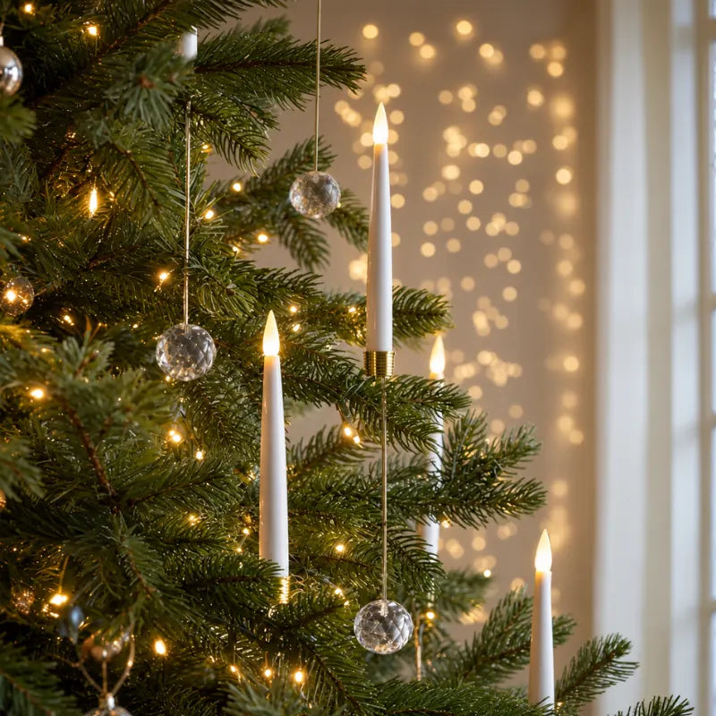 LED Christmas Tree Taper Candles, Crystal Ball