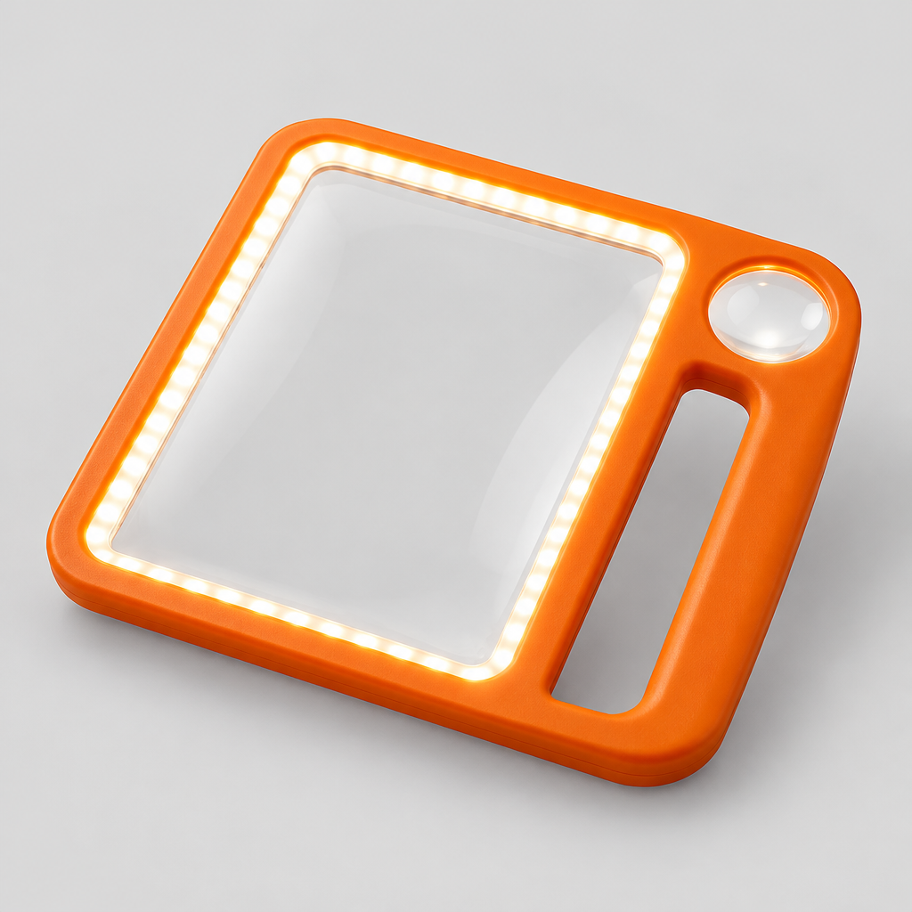 LED Reading Magnifier, product photo on a light grey background