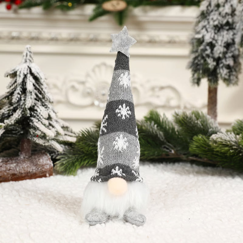 Light-Up Knit Christmas Gnome, Grey / Legs
