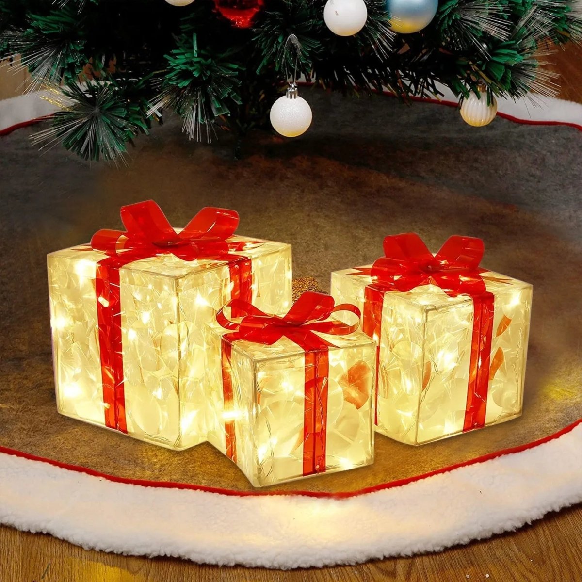Lighted Christmas Gift Box, view 4