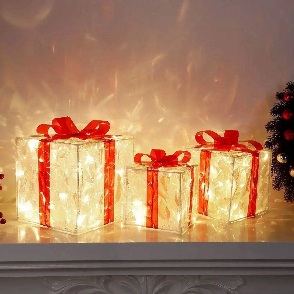 Lighted Christmas Gift Box, view 5