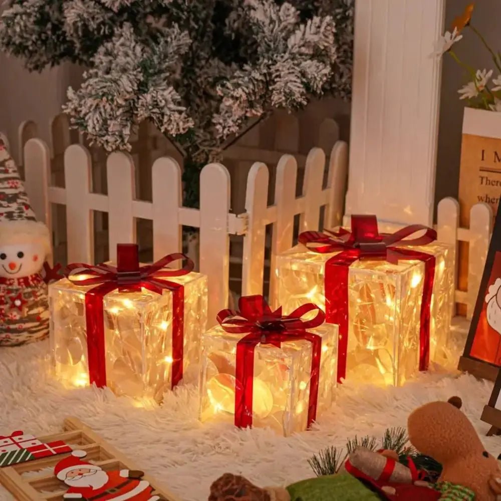 Lighted Christmas Gift Box, view 7