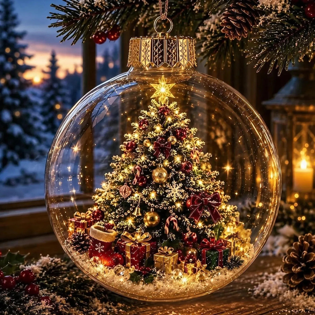 Lighted Christmas Scene Ornament, view 2