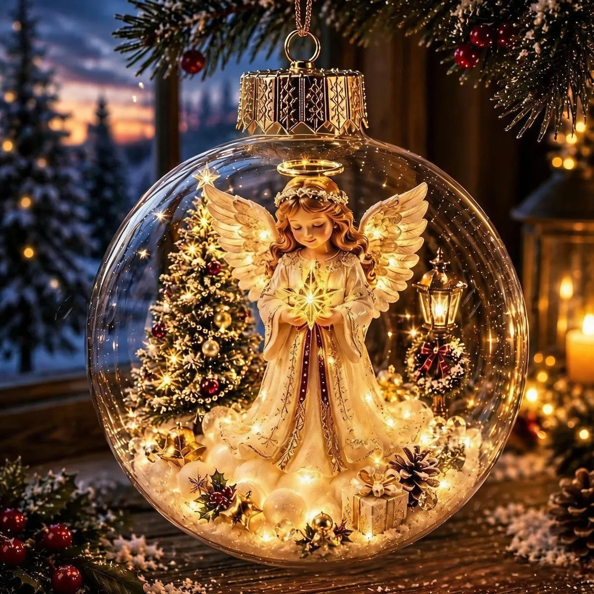 Lighted Christmas Scene Ornament, view 3
