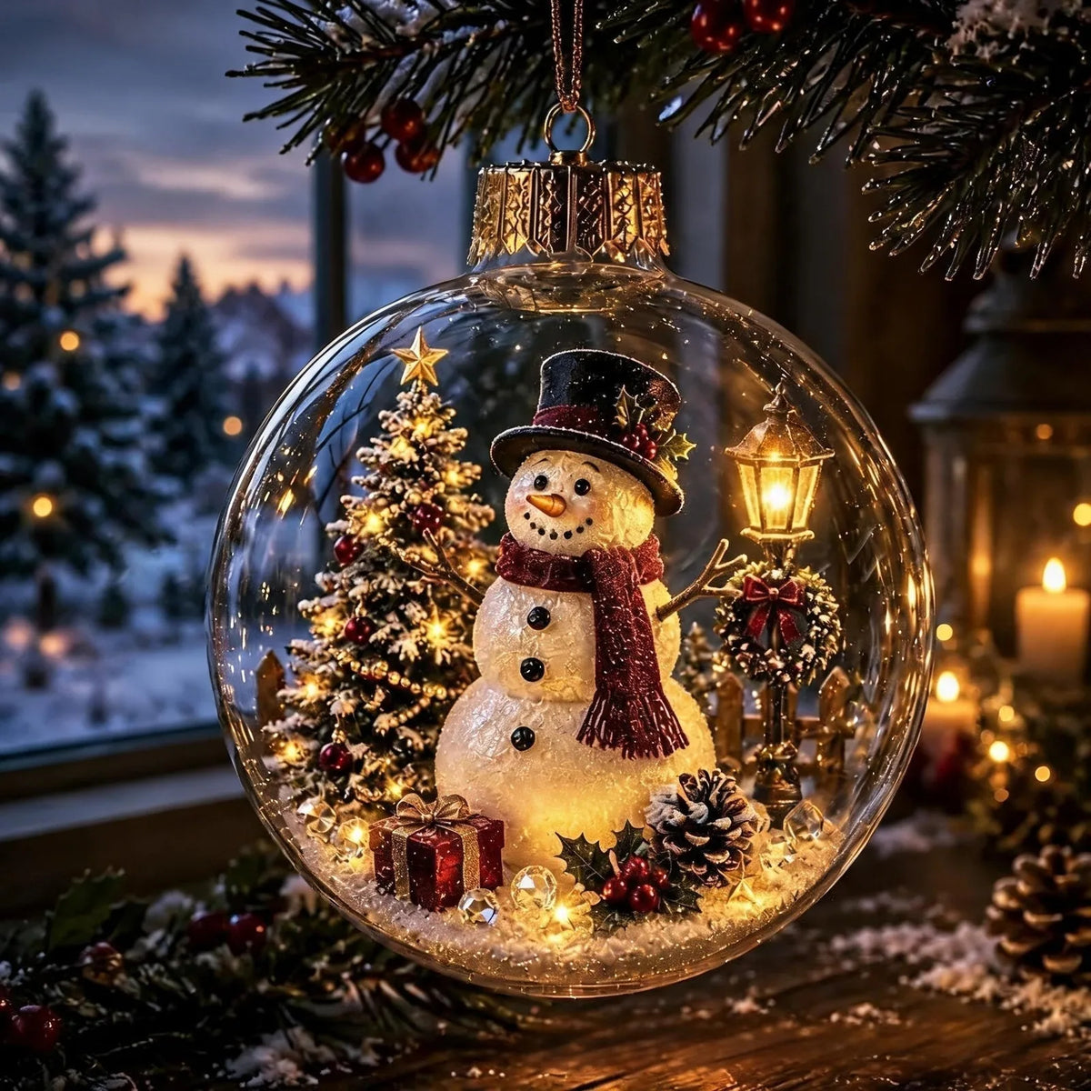 Lighted Christmas Scene Ornament, view 4