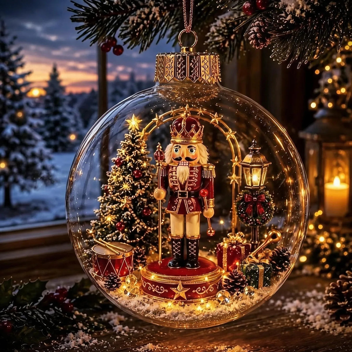Lighted Christmas Scene Ornament, view 6