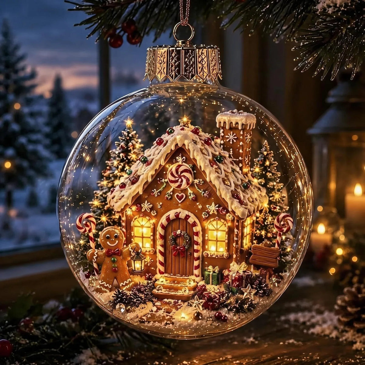 Lighted Christmas Scene Ornament, view 7