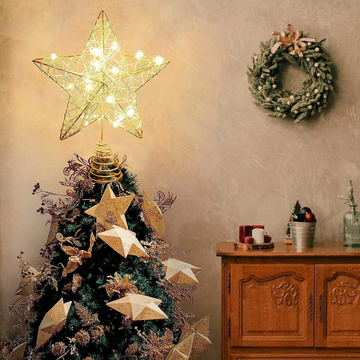 Gold Star Tree Topper, view 2