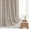 Linen Look Tassel Shower Curtain, view 1