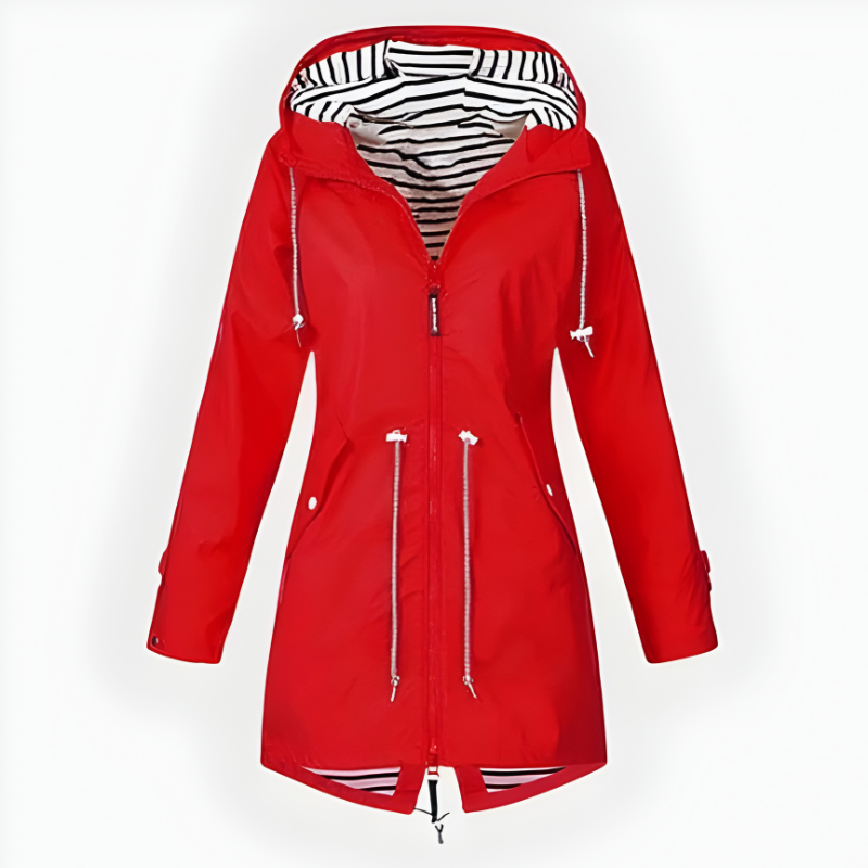 Long Hooded Rain Jacket, view 3