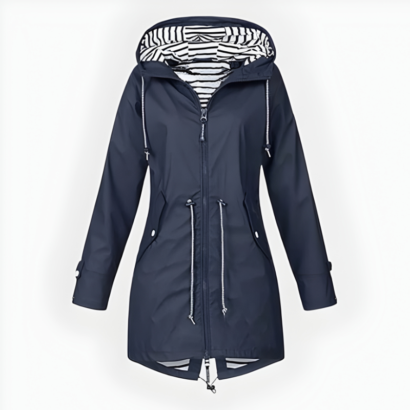 Long Hooded Rain Jacket, view 4