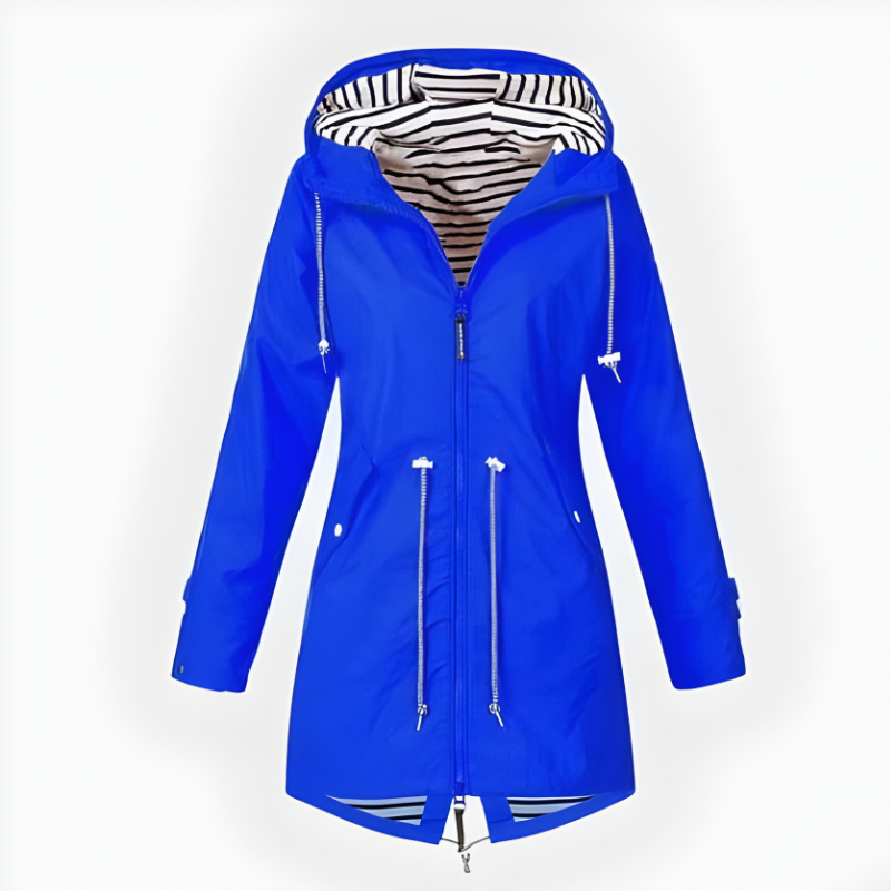 Long Hooded Rain Jacket, view 5