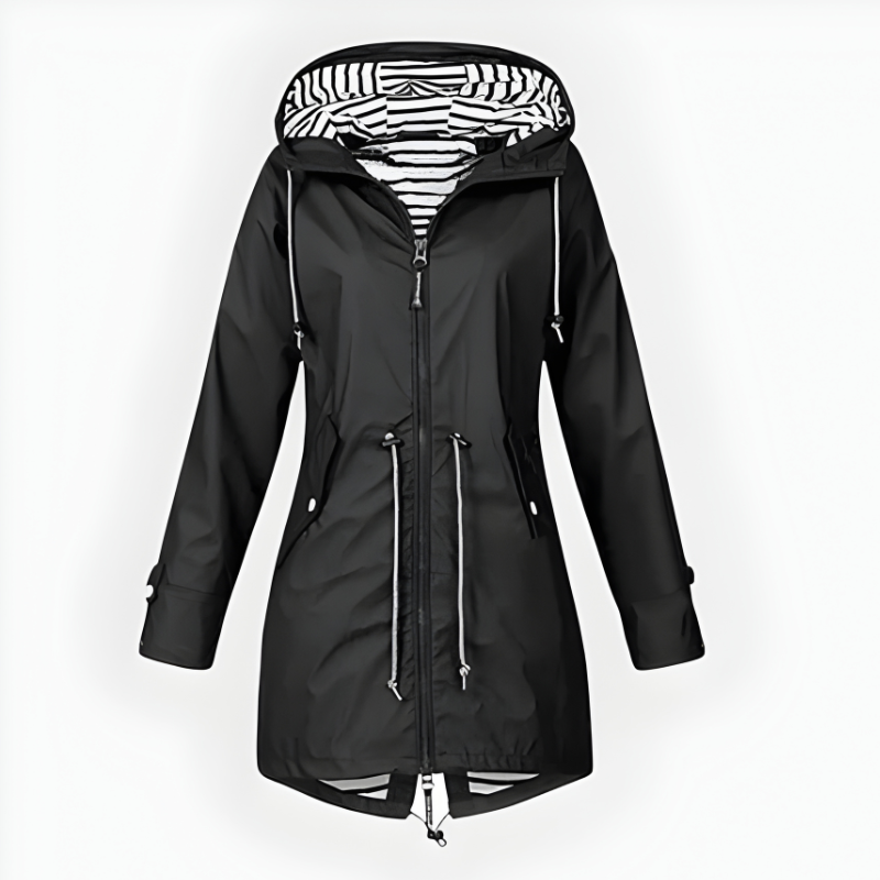 Long Hooded Rain Jacket, view 6