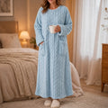 Long Plush Nightgown with Pockets, view 11