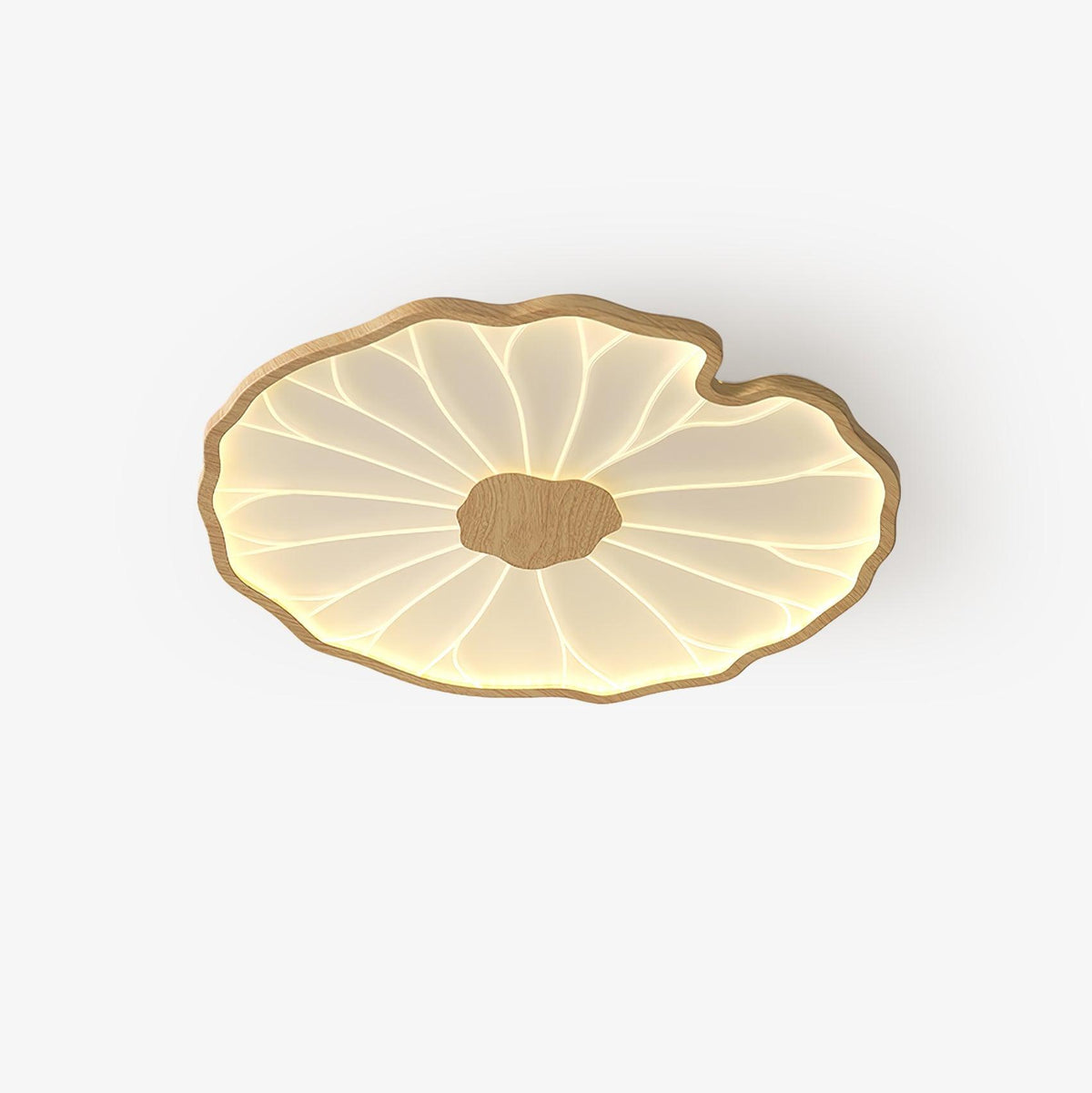 Lotus Leaf Wood Grain Ceiling Lamp, view 1