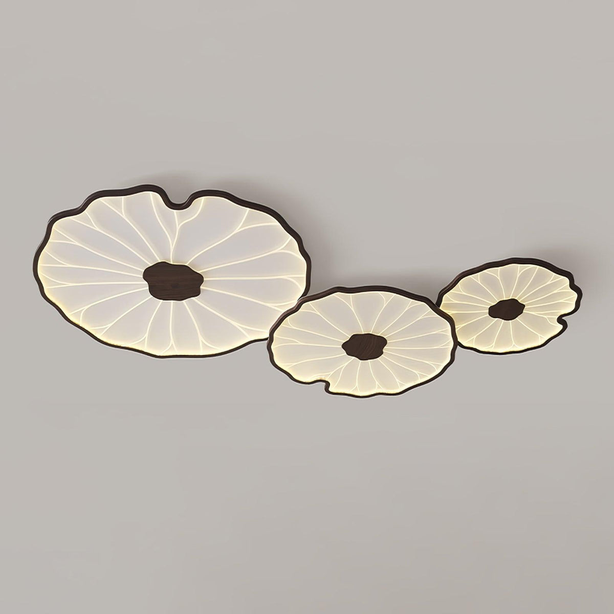 Lotus Leaf Wood Grain Ceiling Lamp, view 10