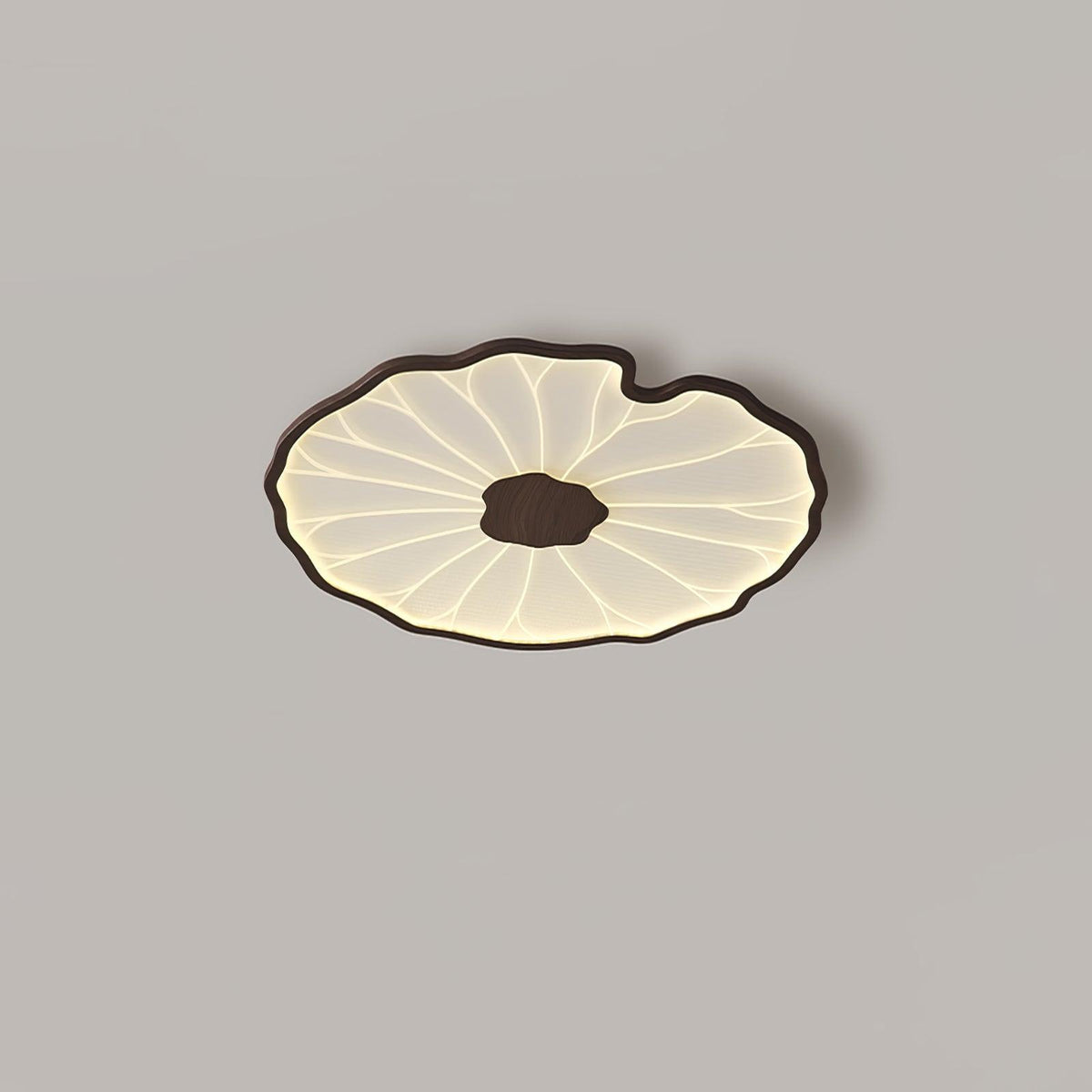 Lotus Leaf Wood Grain Ceiling Lamp, view 3