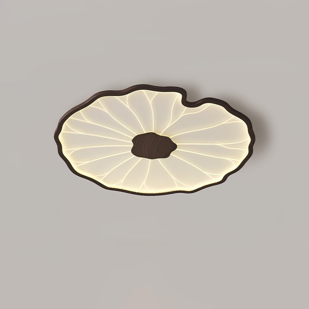Lotus Leaf Wood Grain Ceiling Lamp, view 6