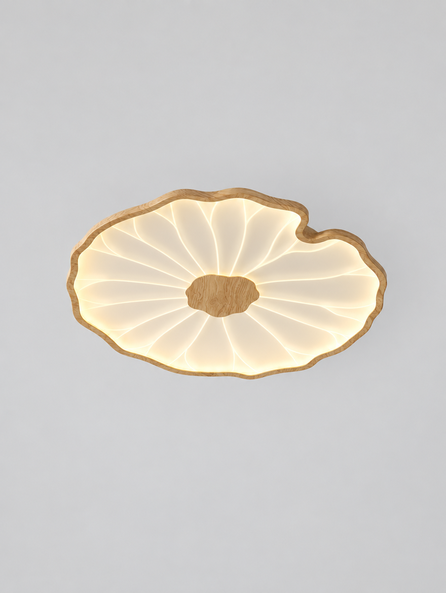 Lotus Leaf Wood Grain Ceiling Lamp product photo
