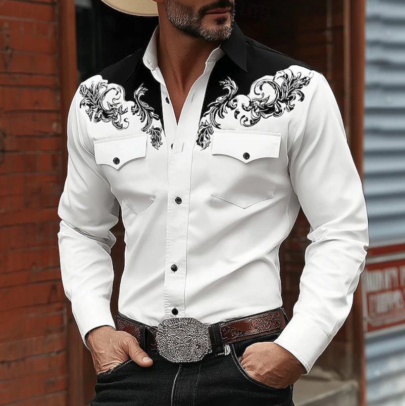 Men's Western Embroidered Shirt, view 1