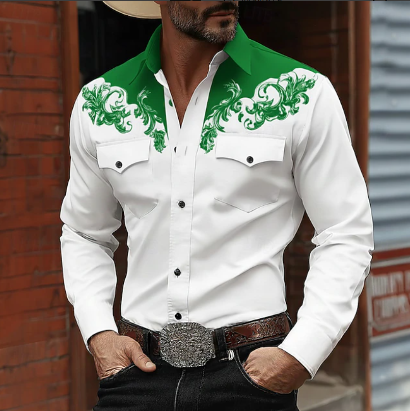 Men's Western Embroidered Shirt, view 4