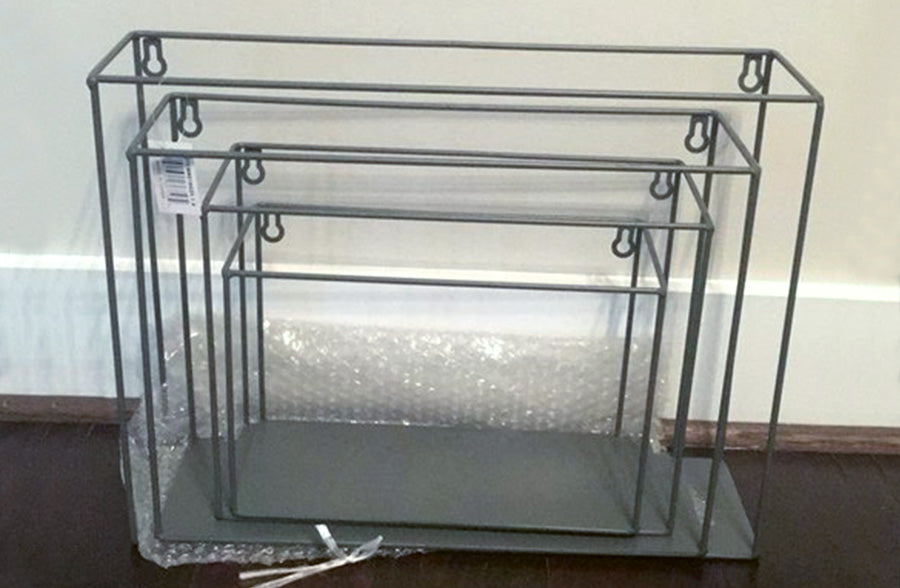 Metal Cube Wall Shelves, Set of 4, view 4