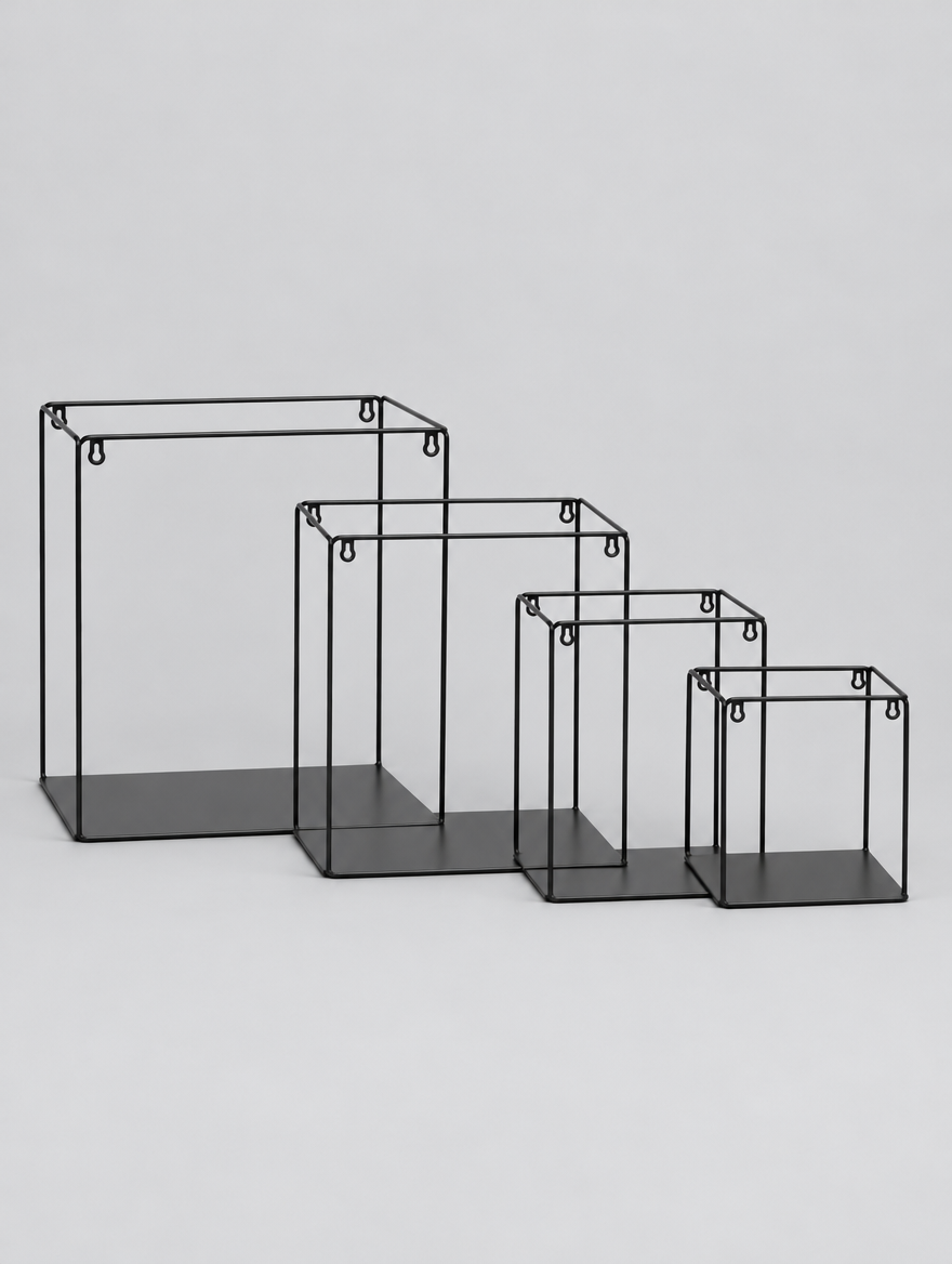 Metal Cube Wall Shelves, Set of 4 product photo