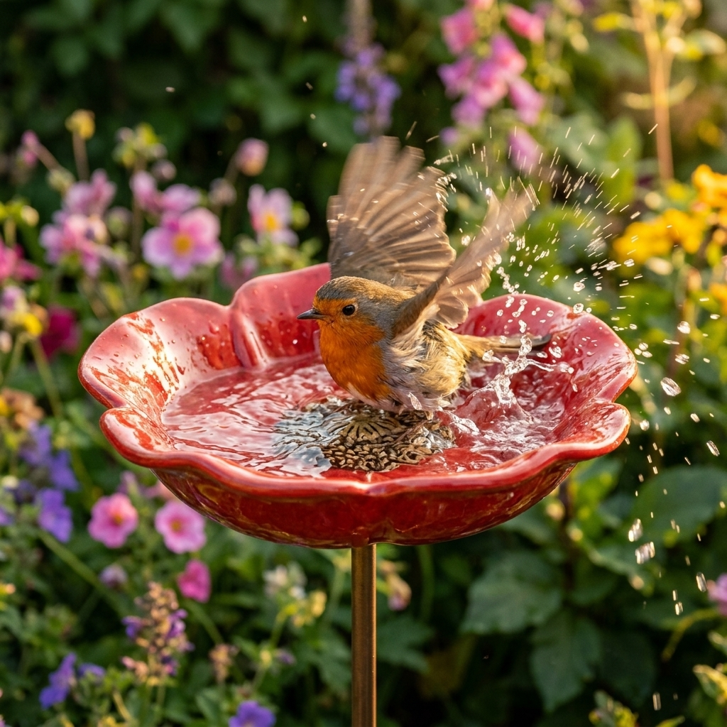 Poppy Bird Bath Stake, extra view 1