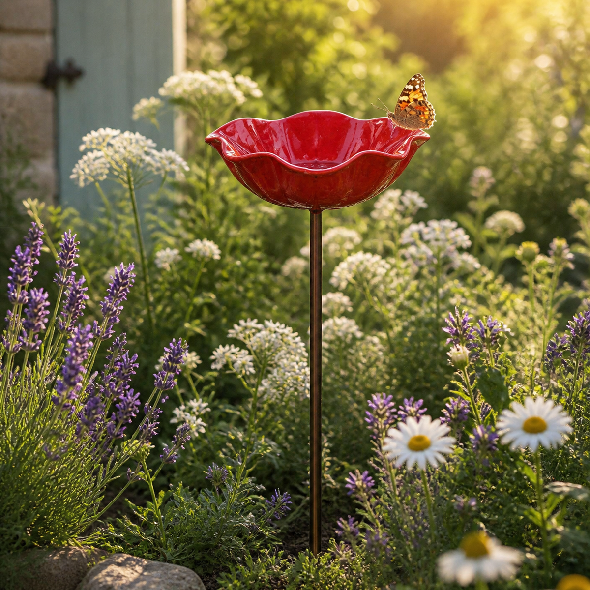 Poppy Bird Bath Stake, extra view 2