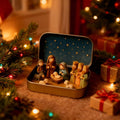 Mini Nativity Scene in a Gold Tin, Style A