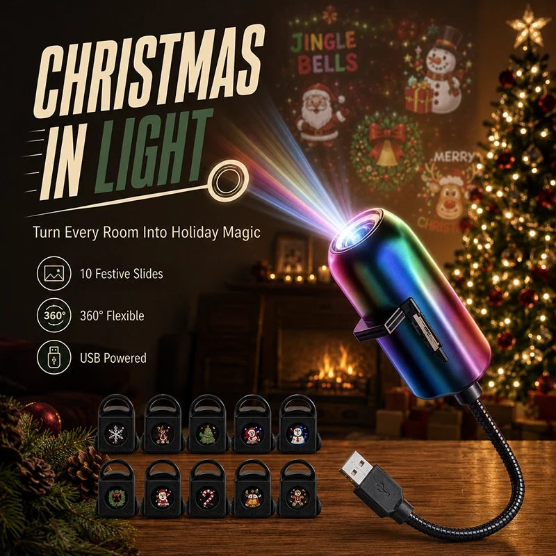 Mini USB Christmas Projector Light, view 1