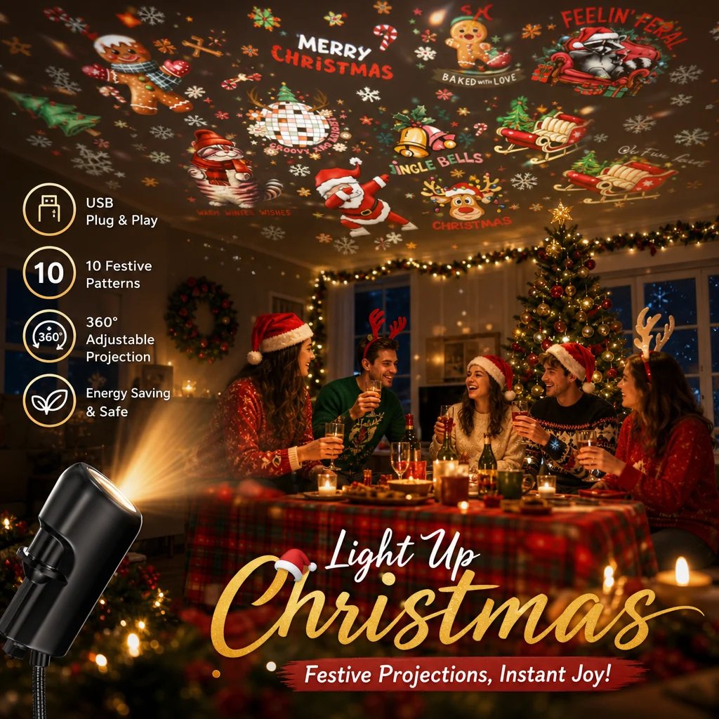Mini USB Christmas Projector Light, view 2