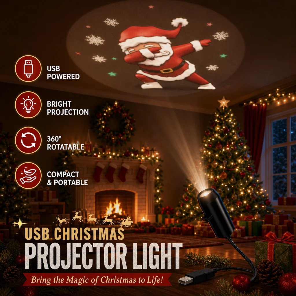 Mini USB Christmas Projector Light, view 3