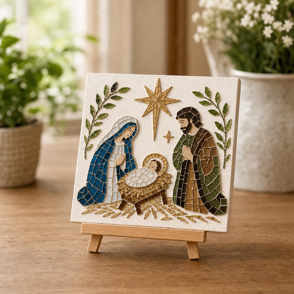 Nativity Easel Mosaic Craft Kit, view 1