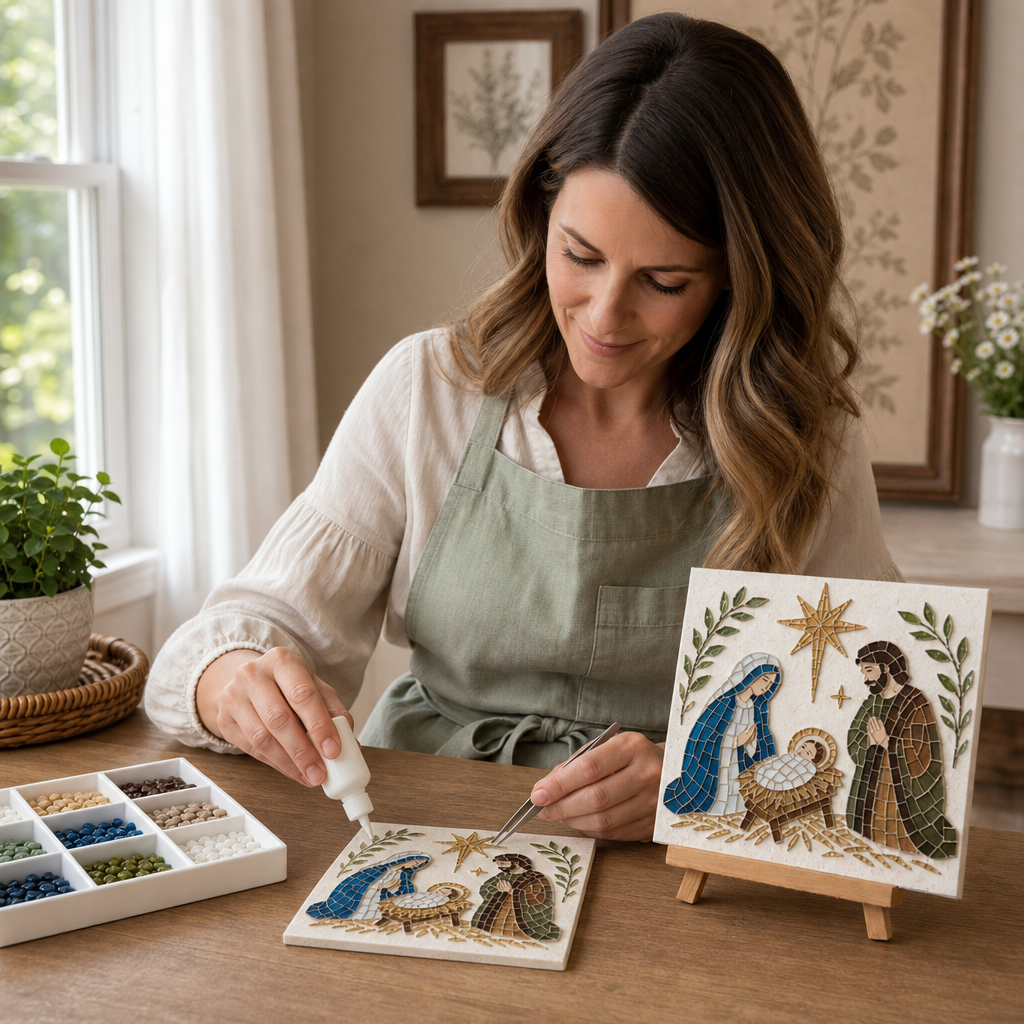 Nativity Easel Mosaic Craft Kit, view 2