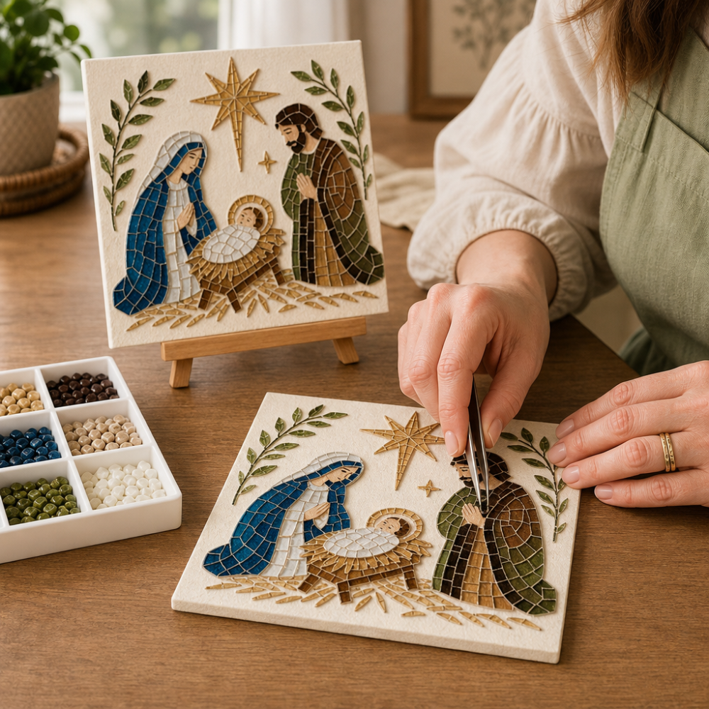 Nativity Easel Mosaic Craft Kit, view 4