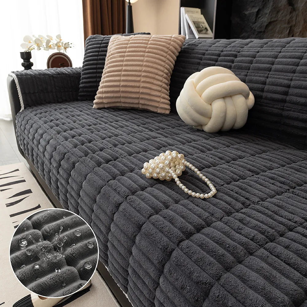 One Piece Couch Cover in dark grey