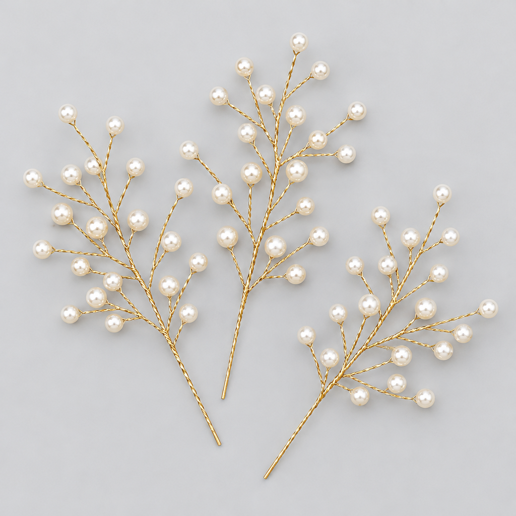 Pearl and Crystal Christmas Tree Picks product photo