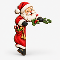 Peekaboo Santa Christmas Doorway Corner Decoration, Santa Claus