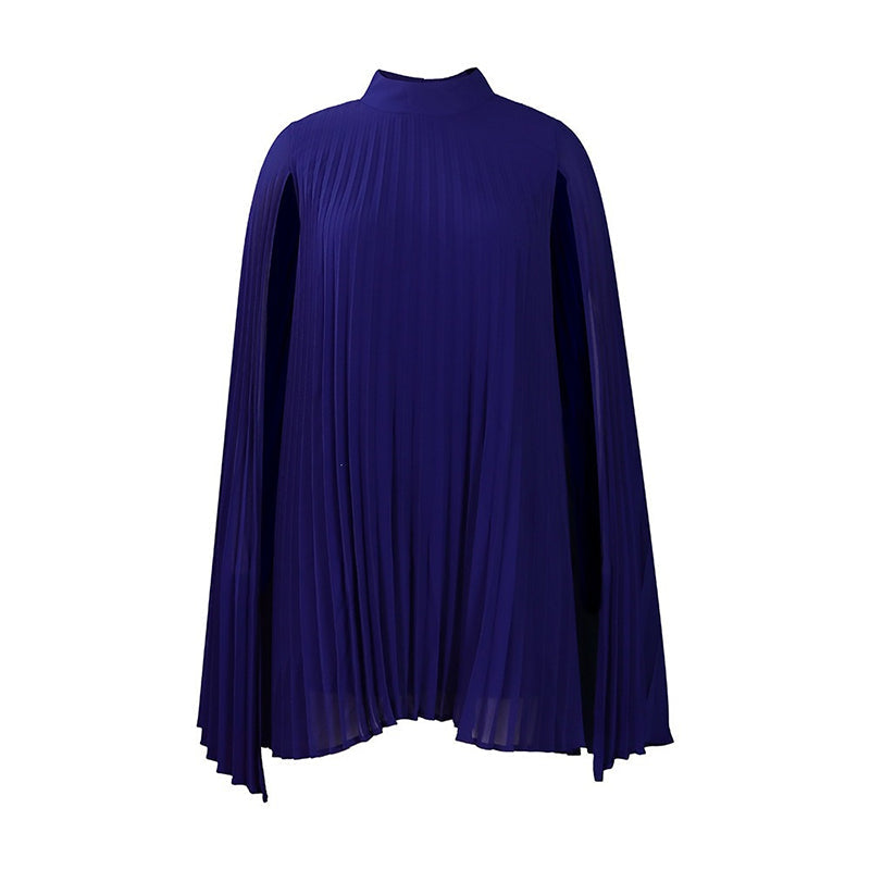 Pleated Cape Sleeve Midi Dress, view 4