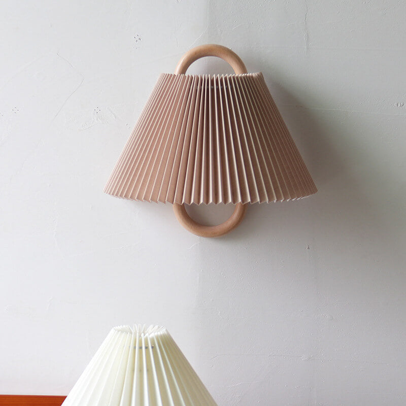 Pleated Wall Sconce in coffee pleated