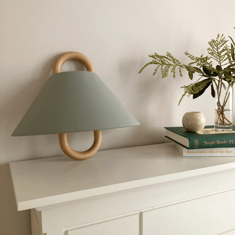 Pleated Wall Sconce in green flat