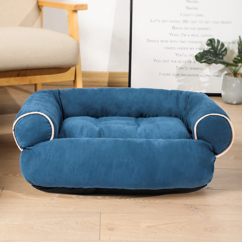 Bolster Dog Bed in blue