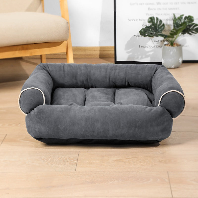 Bolster Dog Bed in dark gray