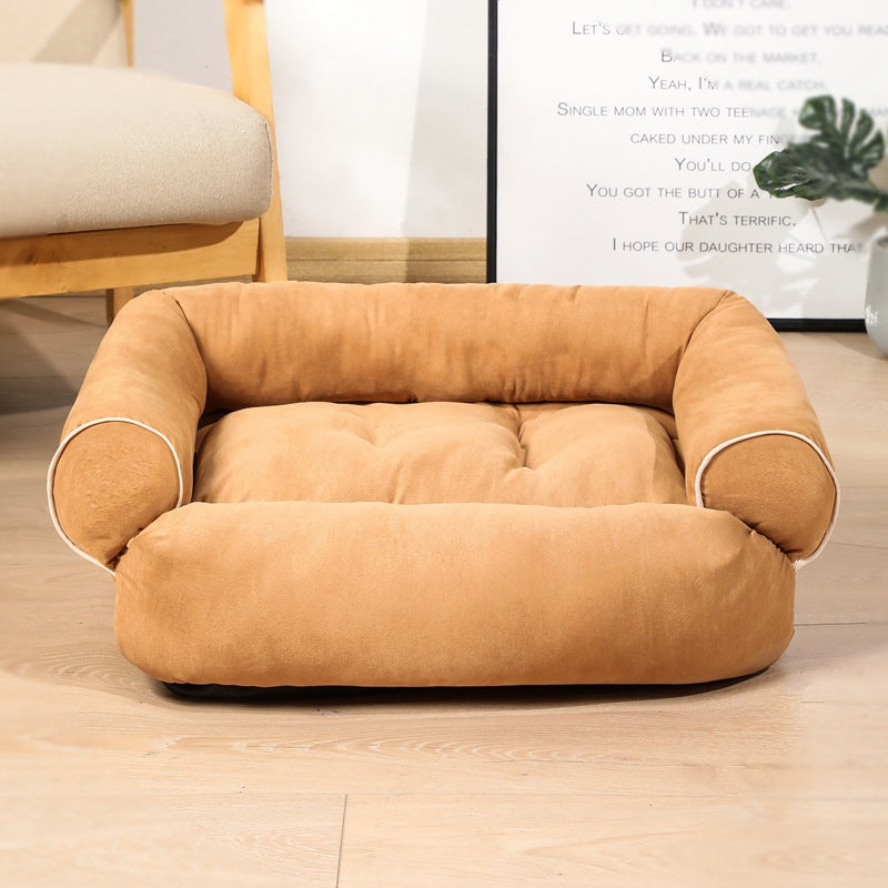 Bolster Dog Bed in khaki